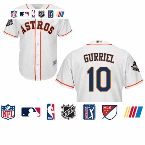 Personalized Astros #10 Yuli Gurriel White Cool Base 2019 World Series Bound Stitched Youth Baseball Jersey
