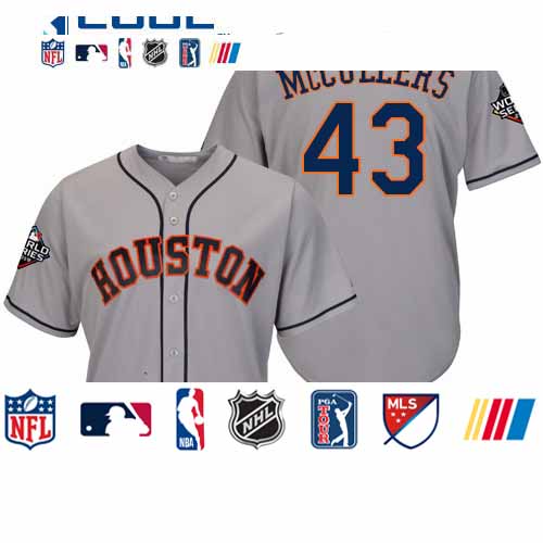 Personalized Astros #43 Lance McCullers Grey Cool Base 2019 World Series Bound Stitched Youth Baseball Jersey