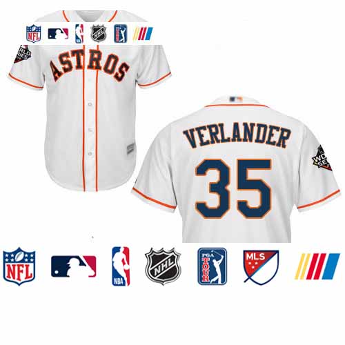 Personalized Astros #35 Justin Verlander White Cool Base 2019 World Series Bound Stitched Youth Baseball Jersey