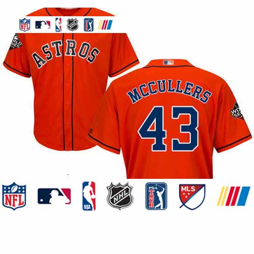 Personalized Astros #43 Lance McCullers Orange Cool Base 2019 World Series Bound Stitched Youth Baseball Jersey