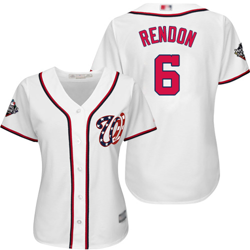 Personalized Nationals #6 Anthony Rendon White Home 2019 World Series Bound Women’s Stitched Baseball Jersey