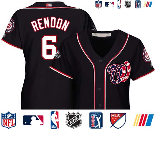 Personalized Nationals #6 Anthony Rendon Navy Blue Alternate 2019 World Series Bound Women’s Stitched Baseball Jersey