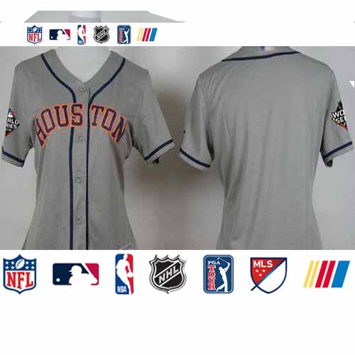 Personalized Astros Blank Grey Road 2019 World Series Bound Women’s Stitched Baseball Jersey