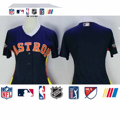 Personalized Astros Blank Navy Blue Alternate 2019 World Series Bound Women’s Stitched Baseball Jersey