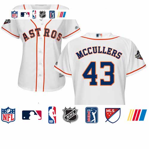 Personalized Astros #43 Lance McCullers White Home 2019 World Series Bound Women’s Stitched Baseball Jersey