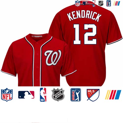 Personalized Nationals #12 Howie Kendrick Red Cool Base Stitched Baseball Jersey