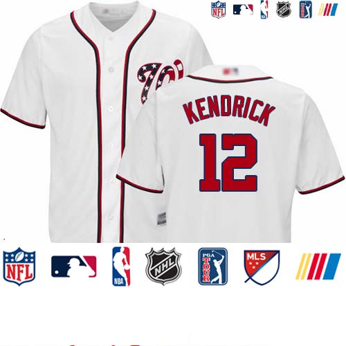 Personalized Nationals #12 Howie Kendrick White Cool Base Stitched Baseball Jersey