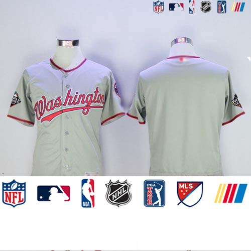Personalized Nationals Blank Grey Flexbase Authentic Collection 2019 World Series Bound Stitched Baseball Jersey