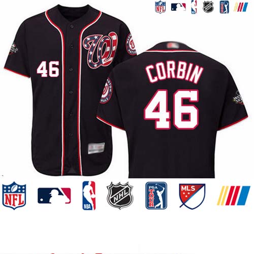 Personalized Nationals #46 Patrick Corbin Navy Blue Flexbase Authentic Collection 2019 World Series Bound Stitched Baseball Jersey