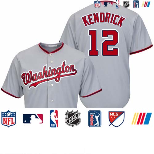 Personalized Nationals #12 Howie Kendrick Grey Cool Base Stitched Baseball Jersey