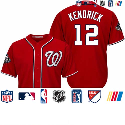 Personalized Nationals #12 Howie Kendrick Red Cool Base 2019 World Series Bound Stitched Baseball Jersey