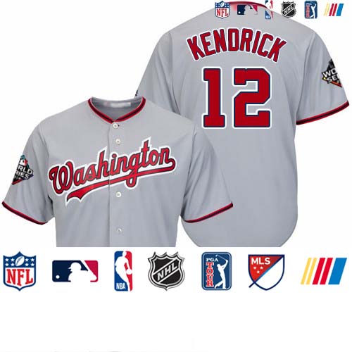 Personalized Nationals #12 Howie Kendrick Grey Cool Base 2019 World Series Bound Stitched Baseball Jersey