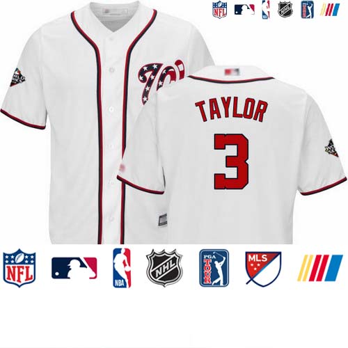 Personalized Nationals #3 Michael Taylor White New Cool Base 2019 World Series Bound Stitched Baseball Jersey