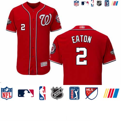 Personalized Nationals #2 Adam Eaton Red Flexbase Authentic Collection 2019 World Series Bound Stitched Baseball Jersey