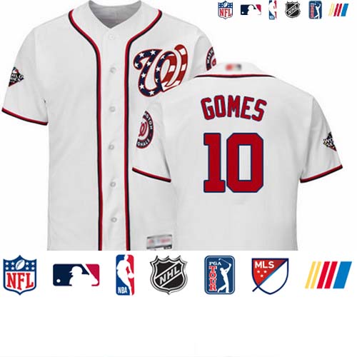 Personalized Nationals #10 Yan Gomes White Flexbase Authentic Collection 2019 World Series Bound Stitched Baseball Jersey