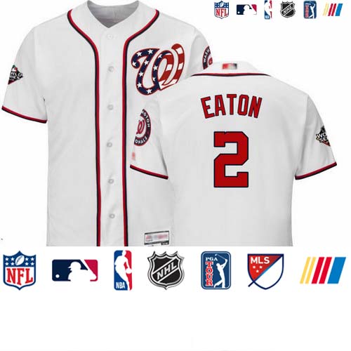 Personalized Nationals #2 Adam Eaton White Flexbase Authentic Collection 2019 World Series Bound Stitched Baseball Jersey