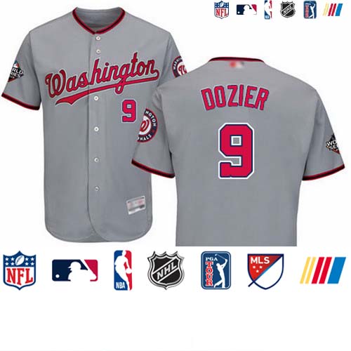 Personalized Nationals #9 Brian Dozier Grey Flexbase Authentic Collection 2019 World Series Bound Stitched Baseball Jersey