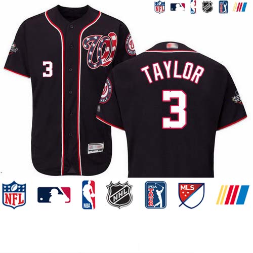 Personalized Nationals #3 Michael Taylor Navy Blue Flexbase Authentic Collection 2019 World Series Bound Stitched Baseball Jersey