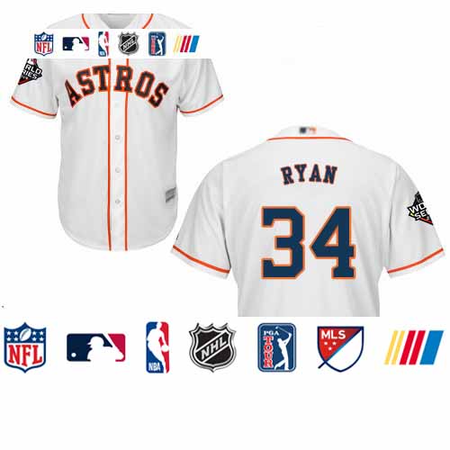 Personalized Astros #34 Nolan Ryan White New Cool Base 2019 World Series Bound Stitched Baseball Jersey