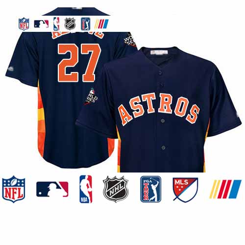 Personalized Astros #27 Jose Altuve Navy Blue New Cool Base 2019 World Series Bound Stitched Baseball Jersey