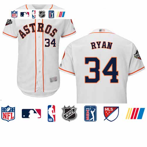 Personalized Astros #34 Nolan Ryan White Flexbase Authentic Collection 2019 World Series Bound Stitched Baseball Jersey