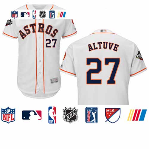 Personalized Astros #27 Jose Altuve White Flexbase Authentic Collection 2019 World Series Bound Stitched Baseball Jersey