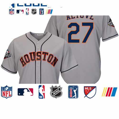Personalized Astros #27 Jose Altuve Grey New Cool Base 2019 World Series Bound Stitched Baseball Jersey