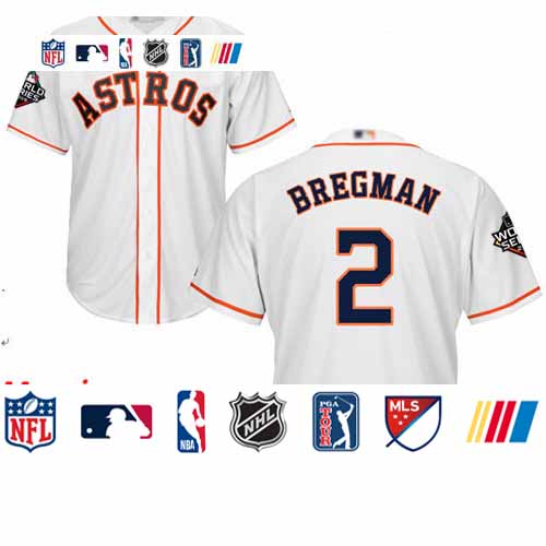 Personalized Astros #2 Alex Bregman White New Cool Base 2019 World Series Bound Stitched Baseball Jersey
