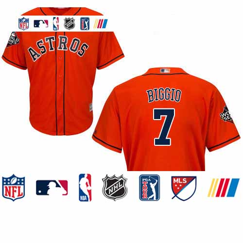 Personalized Astros #7 Craig Biggio Orange New Cool Base 2019 World Series Bound Stitched Baseball Jersey