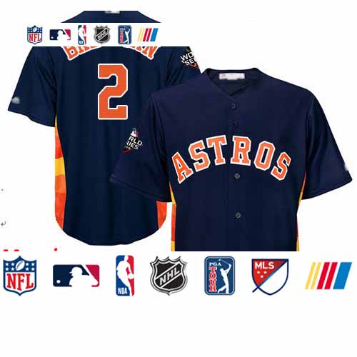 Personalized Astros #2 Alex Bregman Navy Blue New Cool Base 2019 World Series Bound Stitched Baseball Jersey