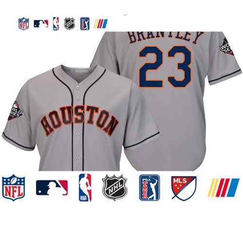 Personalized Astros #23 Michael Brantley Grey New Cool Base 2019 World Series Bound Stitched Baseball Jersey