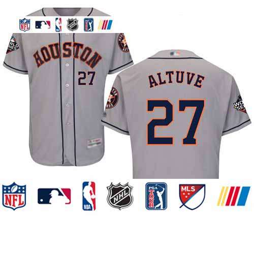 Personalized Astros #27 Jose Altuve Grey Flexbase Authentic Collection 2019 World Series Bound Stitched Baseball Jersey
