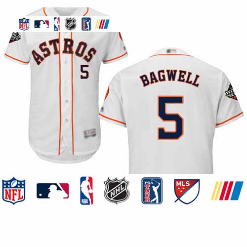 Personalized Astros #5 Jeff Bagwell White Flexbase Authentic Collection 2019 World Series Bound Stitched Baseball Jersey