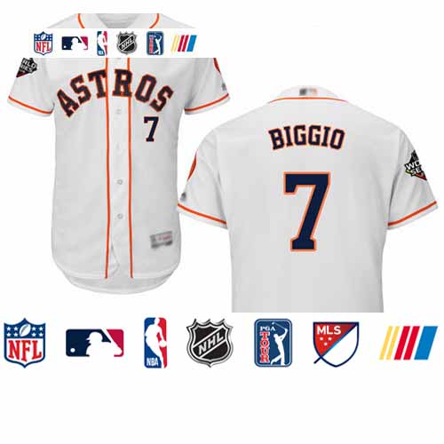 Personalized Astros #7 Craig Biggio White Flexbase Authentic Collection 2019 World Series Bound Stitched Baseball Jersey