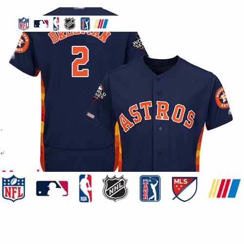 Personalized Astros #2 Alex Bregman Navy Blue Flexbase Authentic Collection 2019 World Series Bound Stitched Baseball Jersey