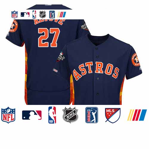 Personalized Astros #27 Jose Altuve Navy Blue Flexbase Authentic Collection 2019 World Series Bound Stitched Baseball Jersey