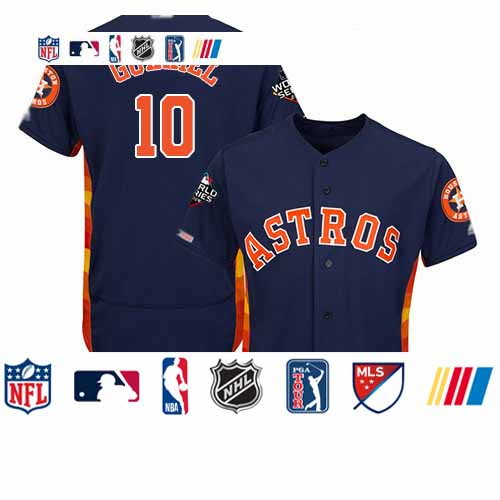 Personalized Astros #10 Yuli Gurriel Navy Blue Flexbase Authentic Collection 2019 World Series Bound Stitched Baseball Jersey