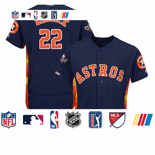 Personalized Astros #22 Josh Reddick Navy Blue Flexbase Authentic Collection 2019 World Series Bound Stitched Baseball Jersey