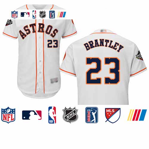 Personalized Astros #23 Michael Brantley White Flexbase Authentic Collection 2019 World Series Bound Stitched Baseball Jersey