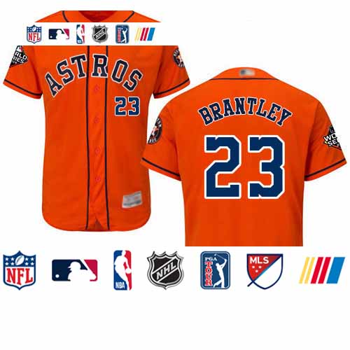 Personalized Astros #23 Michael Brantley Orange Flexbase Authentic Collection 2019 World Series Bound Stitched Baseball Jersey