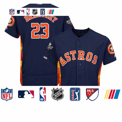 Personalized Astros #23 Michael Brantley Navy Blue Flexbase Authentic Collection 2019 World Series Bound Stitched Baseball Jersey