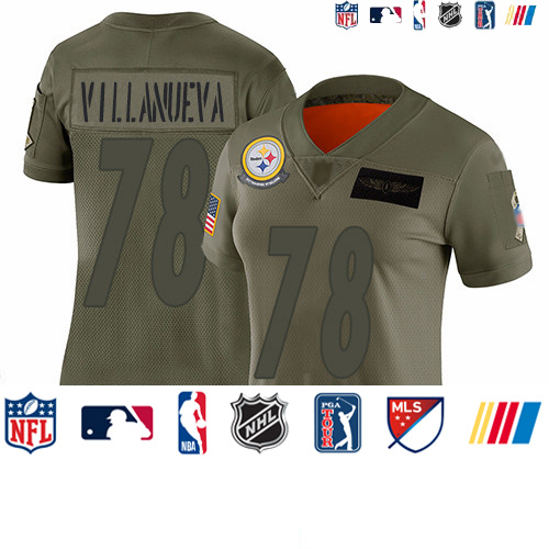 Personalized Steelers #78 Alejandro Villanueva Camo Women’s Stitched Football Limited 2019 Salute to Service Jersey