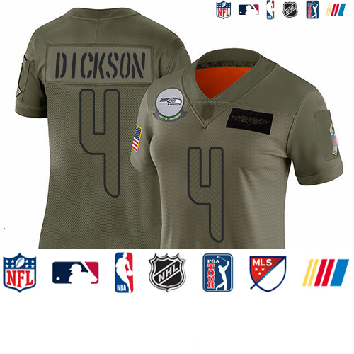 Personalized Seahawks #4 Michael Dickson Camo Women’s Stitched Football Limited 2019 Salute to Service Jersey