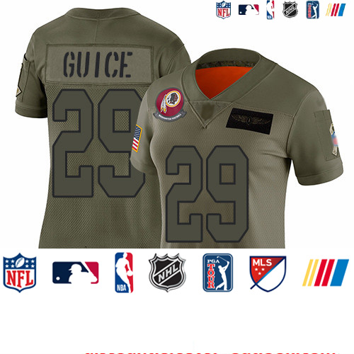 Personalized Redskins #29 Derrius Guice Camo Women’s Stitched Football Limited 2019 Salute to Service Jersey