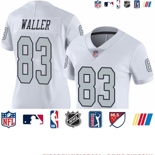 Personalized Raiders #83 Darren Waller White Women’s Stitched Football Limited Rush Jersey