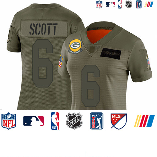 Personalized Packers #6 JK Scott Camo Women’s Stitched Football Limited 2019 Salute to Service Jersey