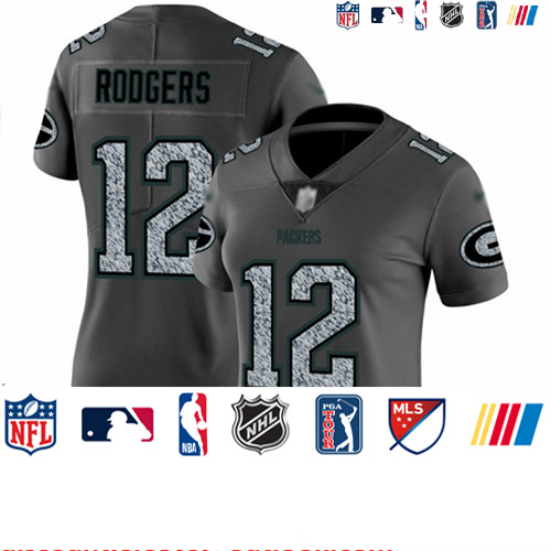 Personalized Packers #12 Aaron Rodgers Gray Static Women’s Stitched Football Untouchable Limited Jersey