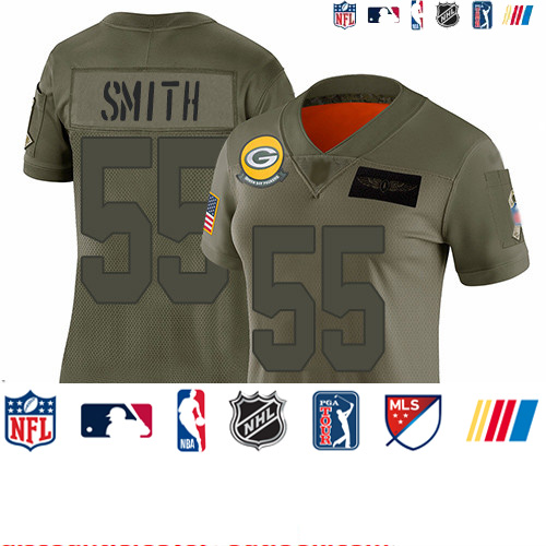 Personalized Packers #55 Za’Darius Smith Camo Women’s Stitched Football Limited 2019 Salute to Service Jersey