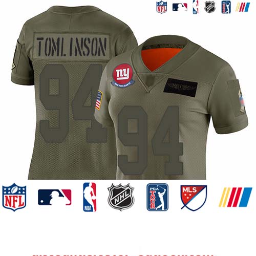 Personalized Giants #94 Dalvin Tomlinson Camo Women’s Stitched Football Limited 2019 Salute to Service Jersey