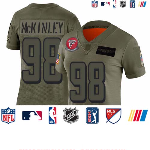 Personalized Falcons #98 Takkarist McKinley Camo Women’s Stitched Football Limited 2019 Salute to Service Jersey